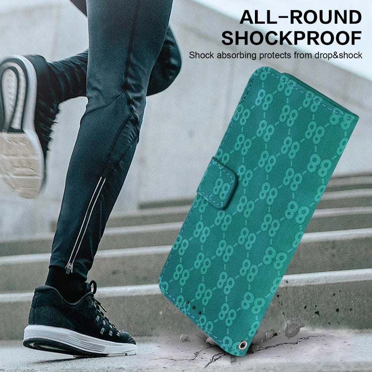 For iPhone 15 Pro Double 8-shaped Embossed Leather Phone Case(Green) - HoMEdemic™ 