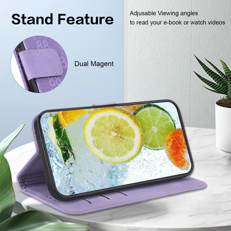 For iPhone 15 Pro Double 8-shaped Embossed Leather Phone Case(Purple) - HoMEdemic™ 