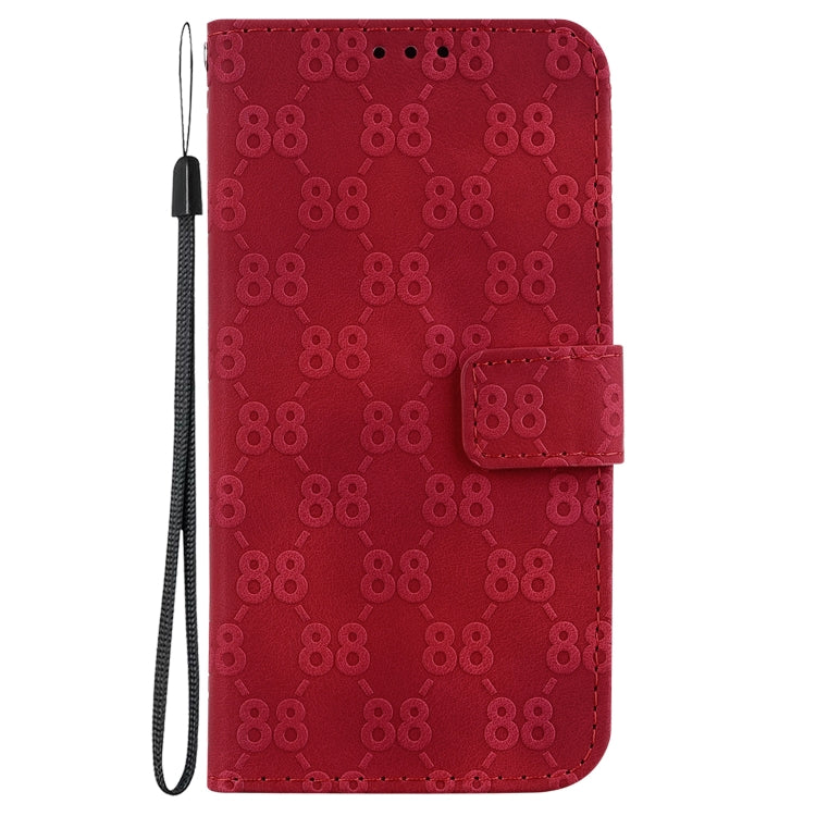For iPhone 15 Pro Double 8-shaped Embossed Leather Phone Case(Red) - HoMEdemic™ 