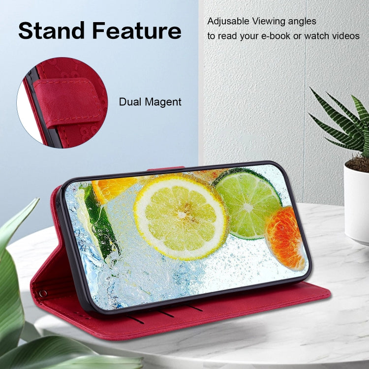 For iPhone 15 Pro Double 8-shaped Embossed Leather Phone Case(Red) - HoMEdemic™ 