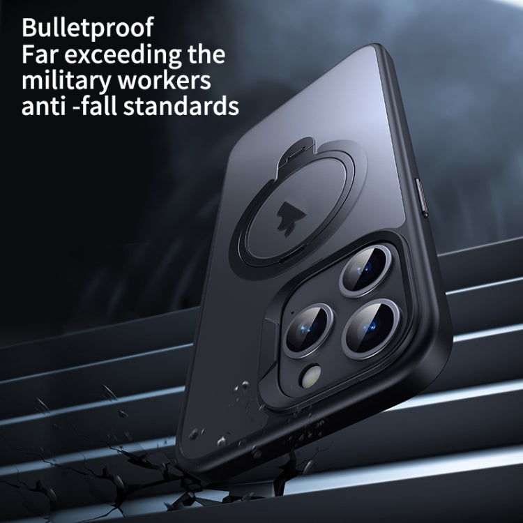 For iPhone 15 Pro Double Ring MagSafe Magnetic Holder Phone Case(Matte Black) - HoMEdemic™ 