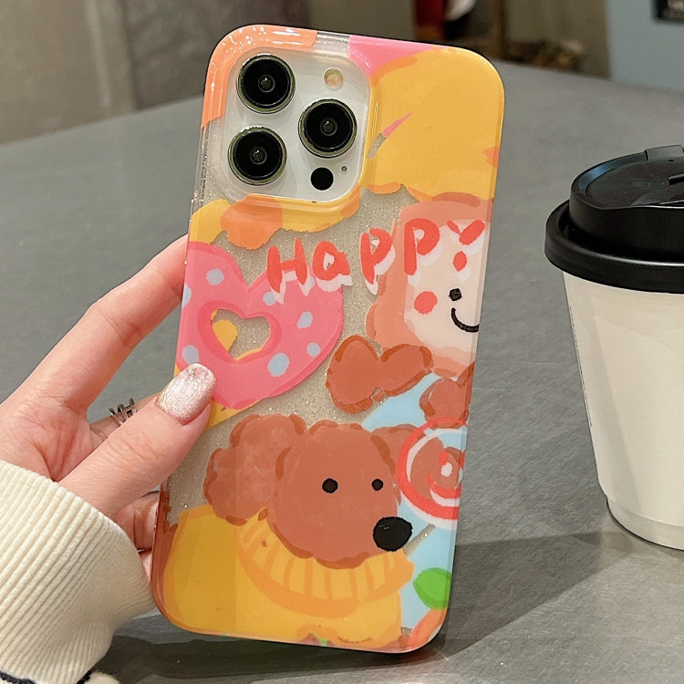 For iPhone 15 Pro Double Sided IMD Full Coverage TPU Phone Case(Sweater Puppy Love) - HoMEdemic™ 