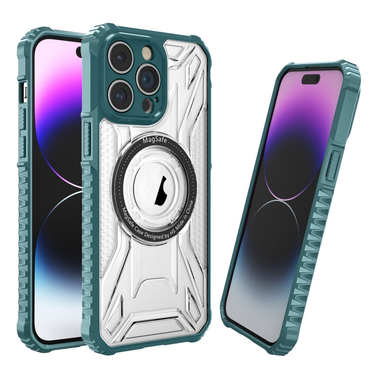 For iPhone 15 Pro Double-sided Non-slip PC+TPU Magsafe Magnetic Phone Case(Dark Green) - HoMEdemic™ 