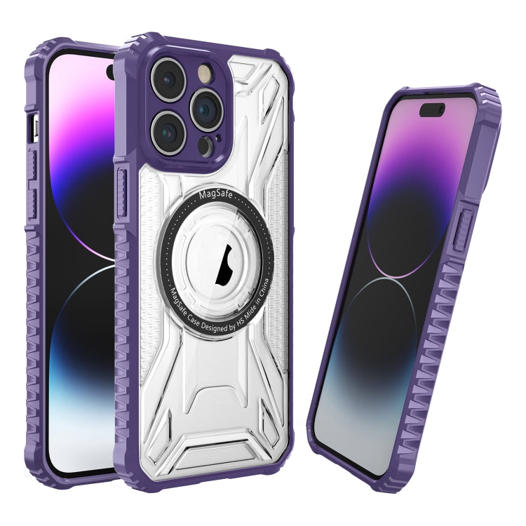 For iPhone 15 Pro Double-sided Non-slip PC+TPU Magsafe Magnetic Phone Case(Dark Purple) - HoMEdemic™ 
