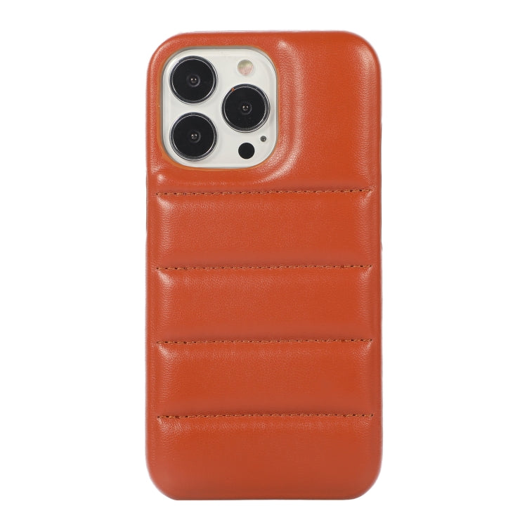For iPhone 15 Pro Down Jacket Airbag Shockproof Phone Case(Brown) - HoMEdemic™ 