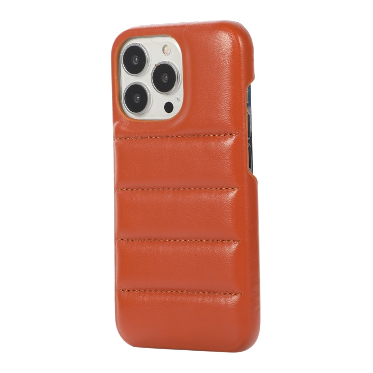 For iPhone 15 Pro Down Jacket Airbag Shockproof Phone Case(Brown) - HoMEdemic™ 