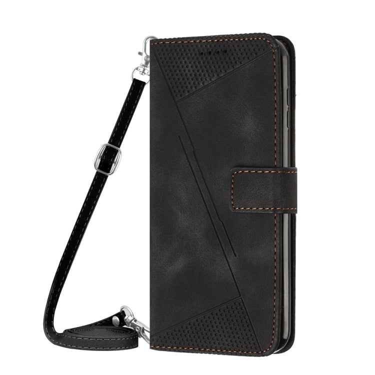 For iPhone 15 Pro Dream Triangle Leather Phone Case with Lanyard(Black) - HoMEdemic™ 