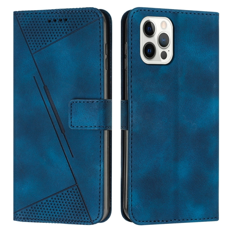 For iPhone 15 Pro Dream Triangle Leather Phone Case with Lanyard(Blue) - HoMEdemic™ 