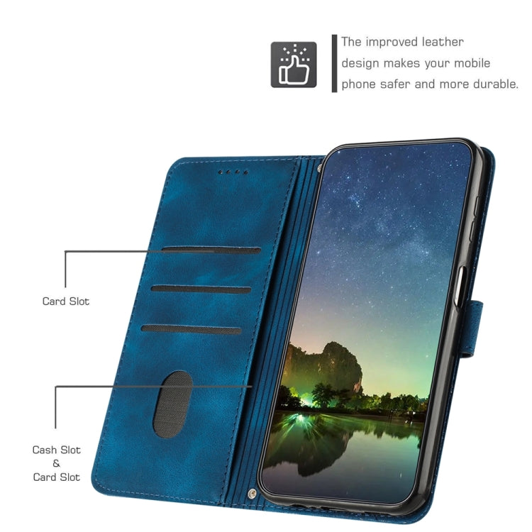 For iPhone 15 Pro Dream Triangle Leather Phone Case with Lanyard(Blue) - HoMEdemic™ 