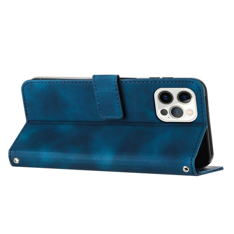 For iPhone 15 Pro Dream Triangle Leather Phone Case with Lanyard(Blue) - HoMEdemic™ 