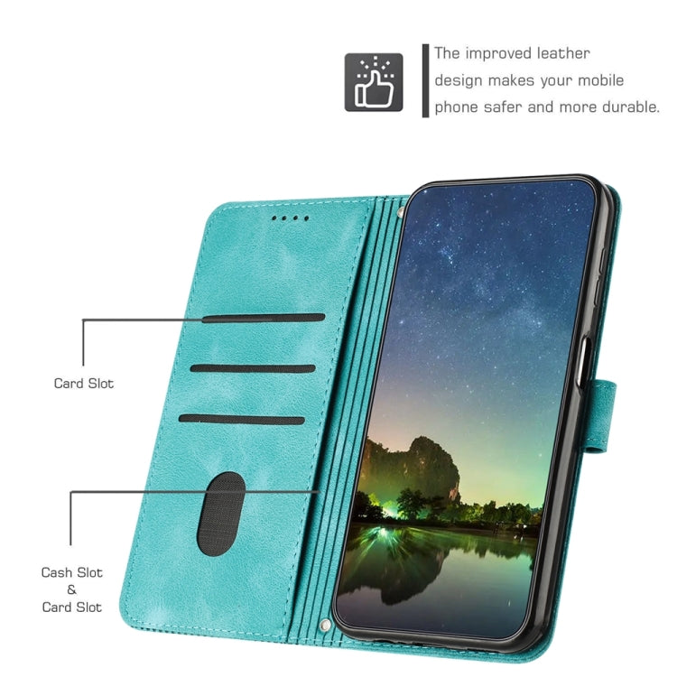 For iPhone 15 Pro Dream Triangle Leather Phone Case with Lanyard(Green) - HoMEdemic™ 