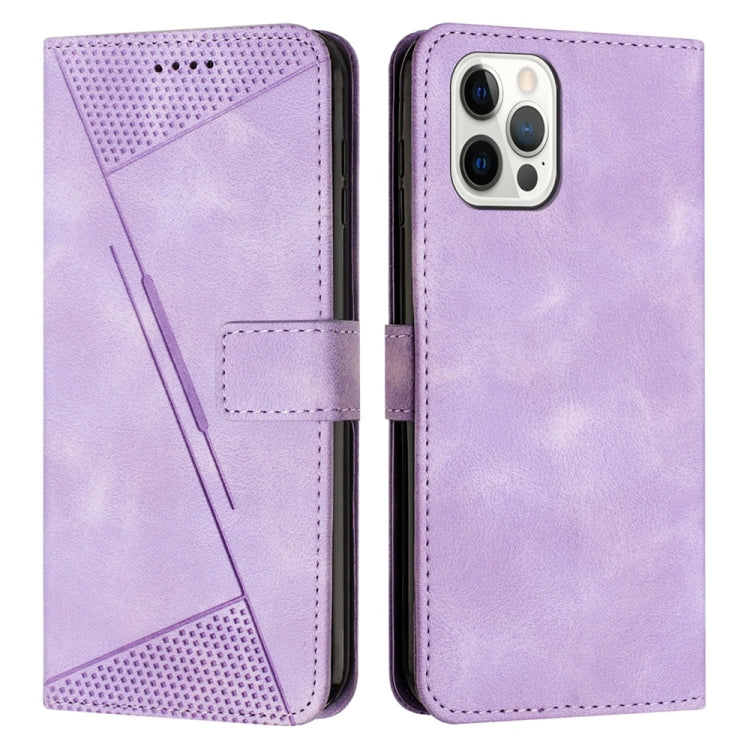 For iPhone 15 Pro Dream Triangle Leather Phone Case with Lanyard(Purple) - HoMEdemic™ 