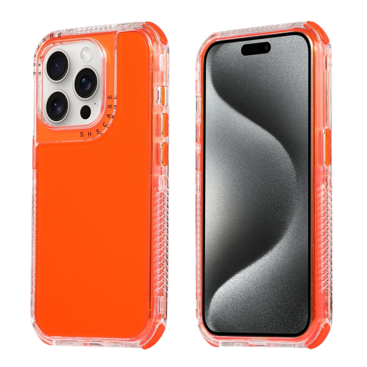 For iPhone 15 Pro Dreamland 3 in 1 Clear Color Transparent Frame PC + TPU Phone Case(Orange) - HoMEdemic™ 