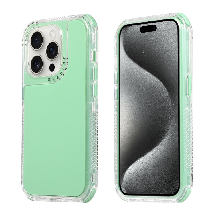 For iPhone 15 Pro Dreamland 3 in 1 Solid Color Transparent Frame PC + TPU Phone Case(Green) - HoMEdemic™ 