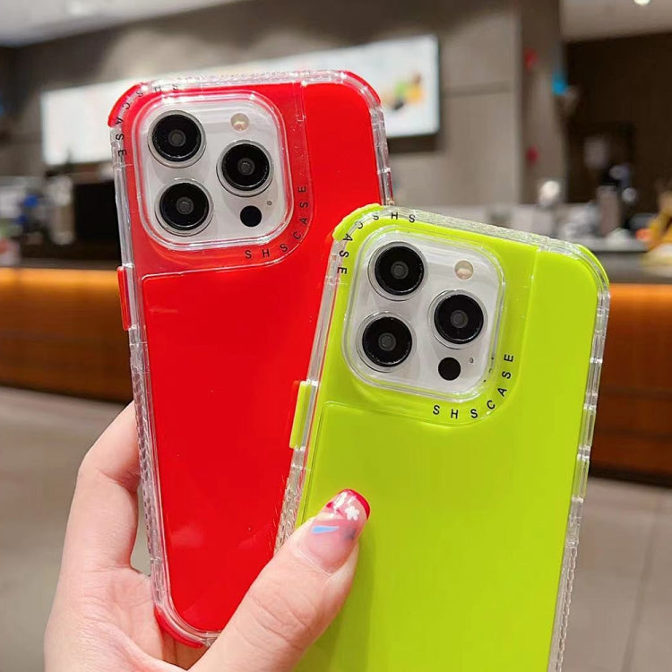 For iPhone 15 Pro Dreamland 3 in 1 Solid Color Transparent Frame PC + TPU Phone Case(Yellow) - HoMEdemic™ 
