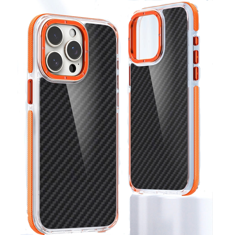 For iPhone 15 Pro Dual-Color Carbon Fiber Acrylic Hybrid TPU Phone Case(Orange) - HoMEdemic™ 