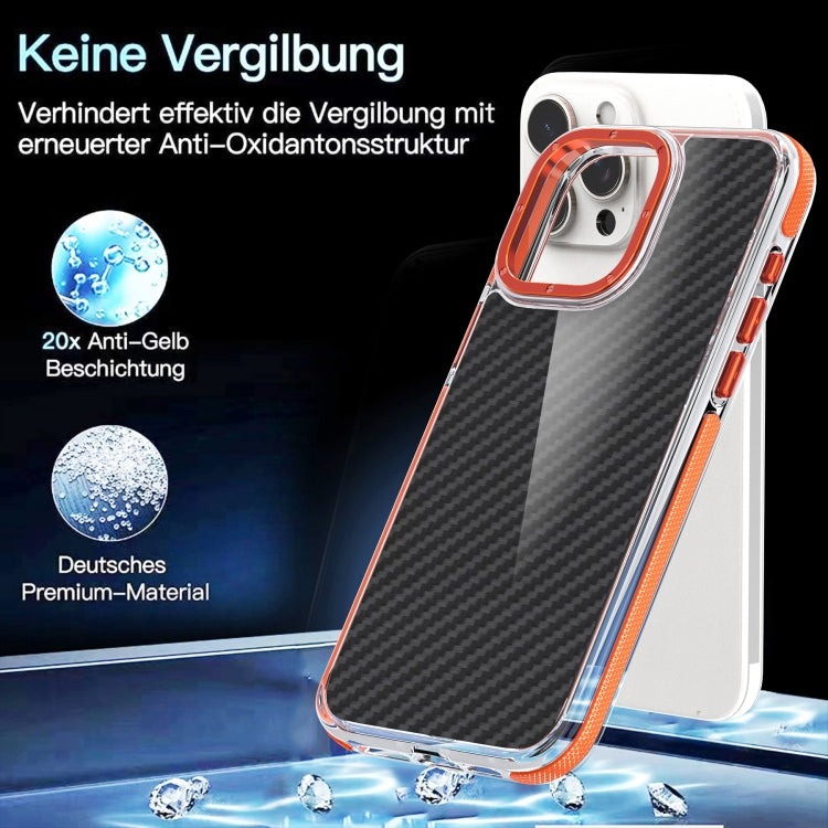 For iPhone 15 Pro Dual-Color Carbon Fiber Acrylic Hybrid TPU Phone Case(Orange) - HoMEdemic™ 
