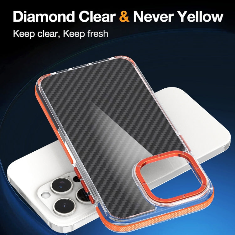 For iPhone 15 Pro Dual-Color Carbon Fiber Acrylic Hybrid TPU Phone Case(Orange) - HoMEdemic™ 