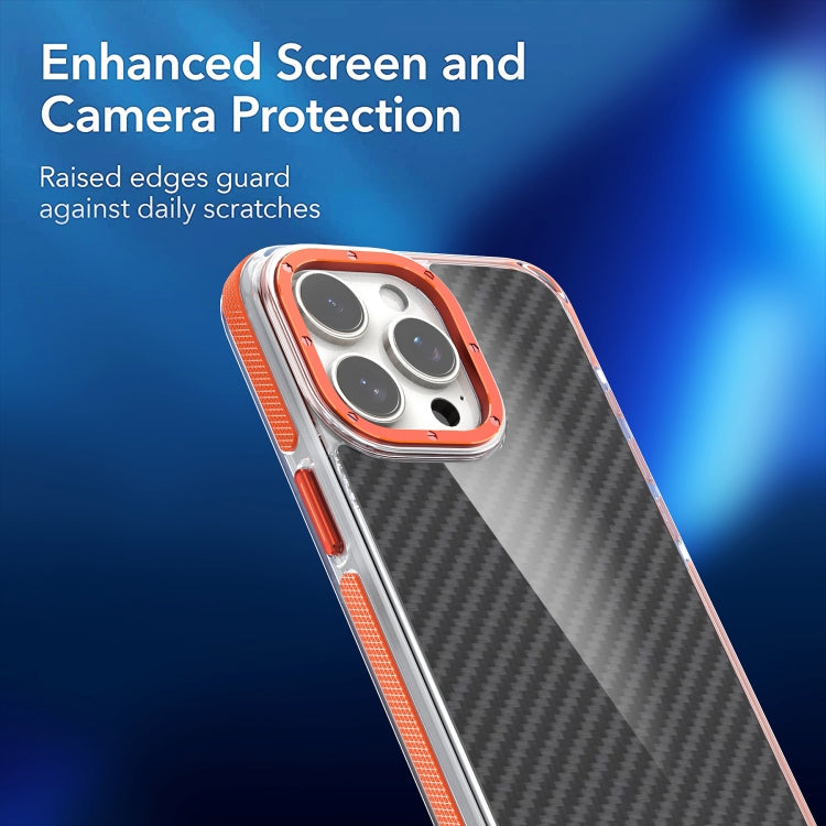 For iPhone 15 Pro Dual-Color Carbon Fiber Acrylic Hybrid TPU Phone Case(Orange) - HoMEdemic™ 