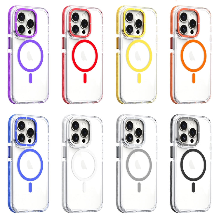 For iPhone 15 Pro Dual-Color Clear Acrylic Hybrid TPU MagSafe Phone Case(Purple) - HoMEdemic™ 