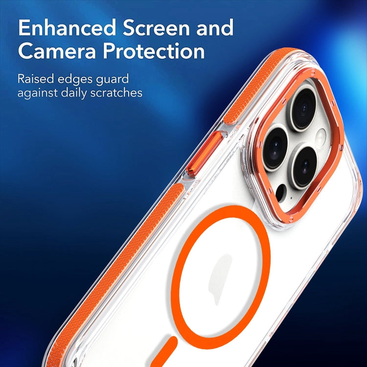 For iPhone 15 Pro Dual-Color Clear Acrylic Hybrid TPU MagSafe Phone Case(Yellow) - HoMEdemic™ 