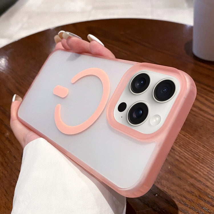 For iPhone 15 Pro Dual-Side Frosted MagSafe Clear Phone Case(Pink) - HoMEdemic™ 
