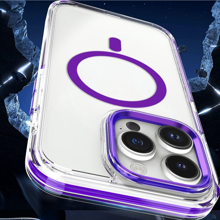 For iPhone 15 Pro Dual-color MagSafe TPU Hybrid Clear PC Shockproof Phone Case(Blue) - HoMEdemic™ 