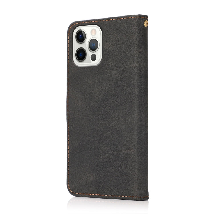 For iPhone 15 Pro Dual-color Stitching Leather Phone Case(Black Brown) - HoMEdemic™ 