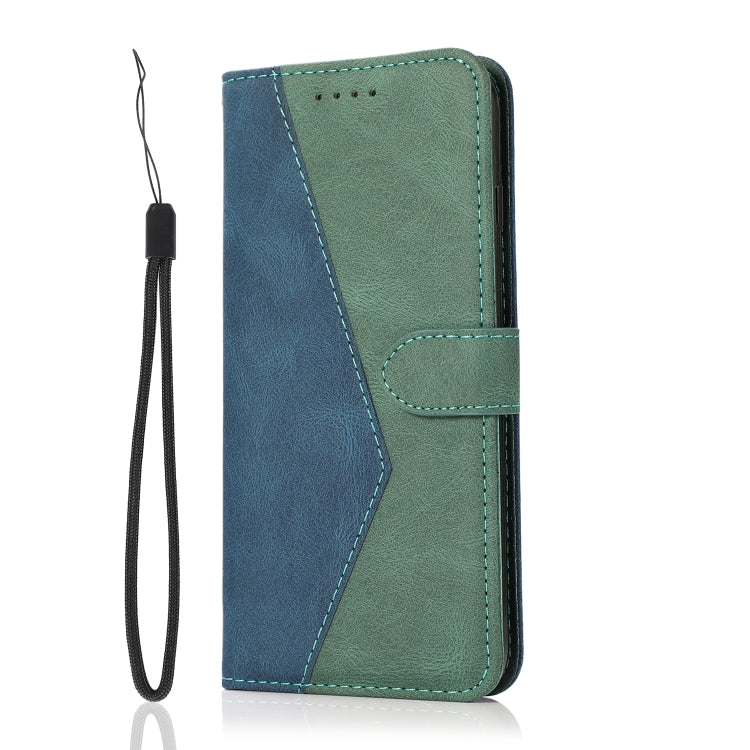 For iPhone 15 Pro Dual-color Stitching Leather Phone Case(Blue Green) - HoMEdemic™ 