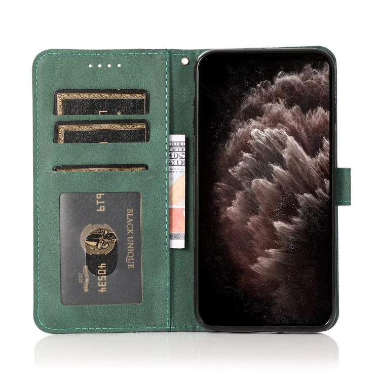For iPhone 15 Pro Dual-color Stitching Leather Phone Case(Blue Green) - HoMEdemic™ 