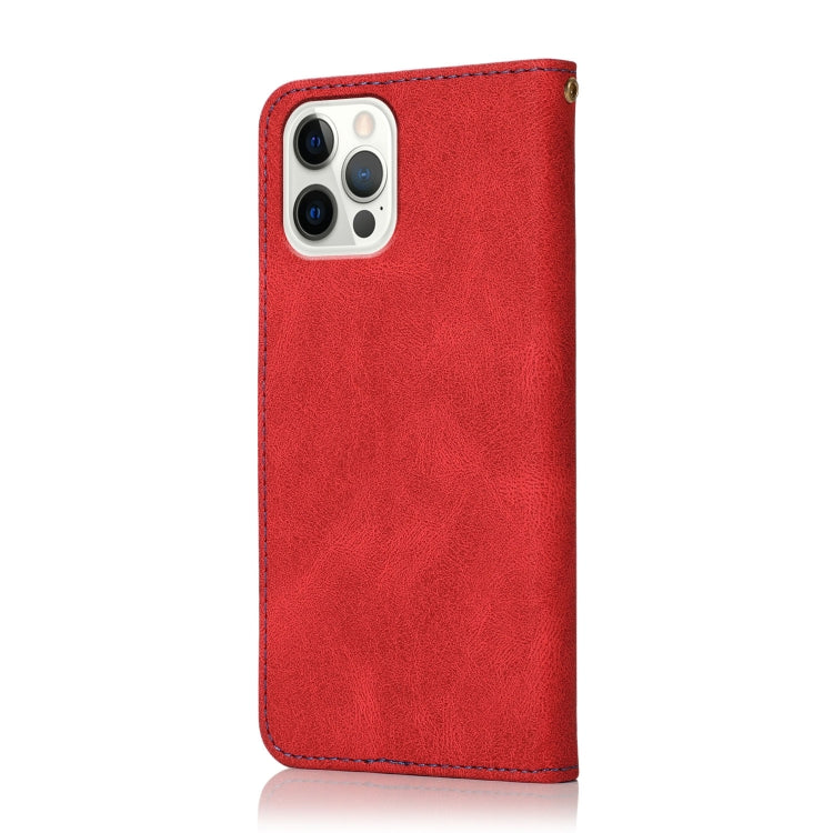 For iPhone 15 Pro Dual-color Stitching Leather Phone Case(Red Blue) - HoMEdemic™ 