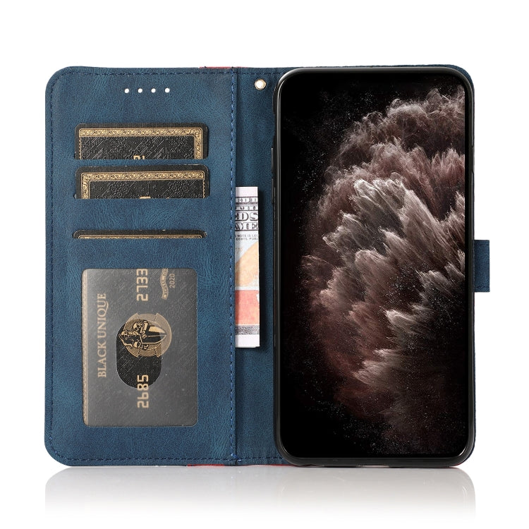 For iPhone 15 Pro Dual-color Stitching Leather Phone Case(Red Blue) - HoMEdemic™ 