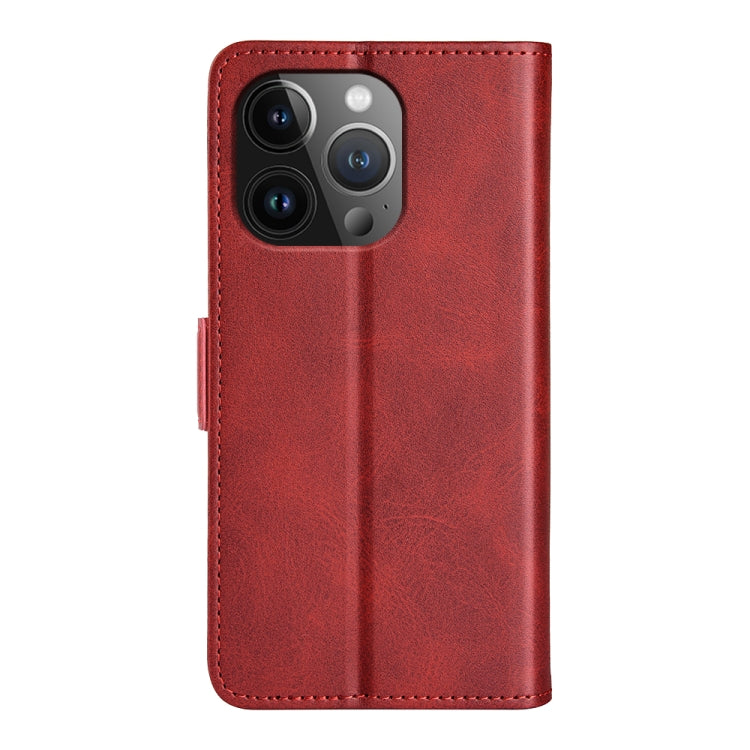For iPhone 15 Pro Dual-side Magnetic Buckle Horizontal Flip Leather Phone Case(Red) - HoMEdemic™ 