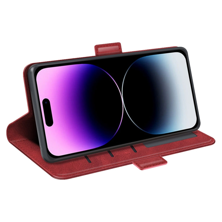 For iPhone 15 Pro Dual-side Magnetic Buckle Horizontal Flip Leather Phone Case(Red) - HoMEdemic™ 