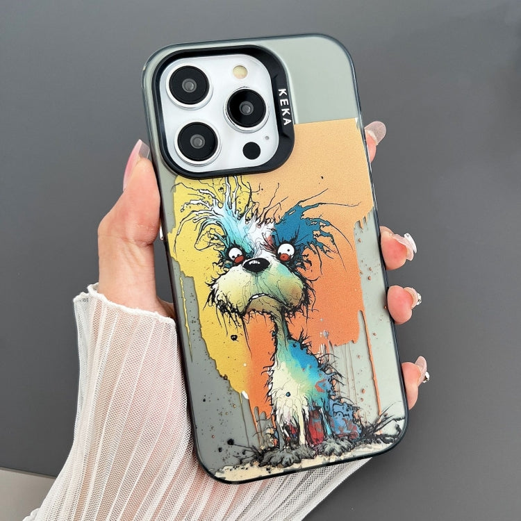 For iPhone 15 Pro Dual-sided IMD Animal Graffiti TPU + PC Phone Case(Furious Dog) - HoMEdemic™ 