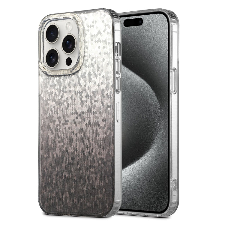 For iPhone 15 Pro Dynamic Colorful Rhombus Diamond Series PC + TPU Phone Case(Black) - HoMEdemic™ 