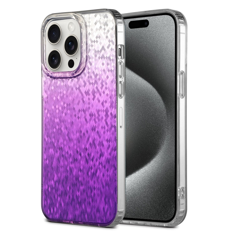 For iPhone 15 Pro Dynamic Colorful Rhombus Diamond Series PC + TPU Phone Case(Purple) - HoMEdemic™ 