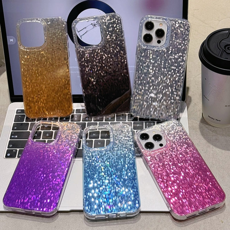 For iPhone 15 Pro Dynamic Colorful Rhombus Diamond Series PC + TPU Phone Case(Purple) - HoMEdemic™ 