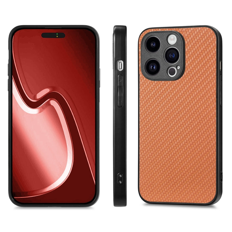 For iPhone 15 Pro ENKAY Fiber Leather Skin PC Phone Case with High Aluminum-silicon Glass Film(Brown) - HoMEdemic™ 