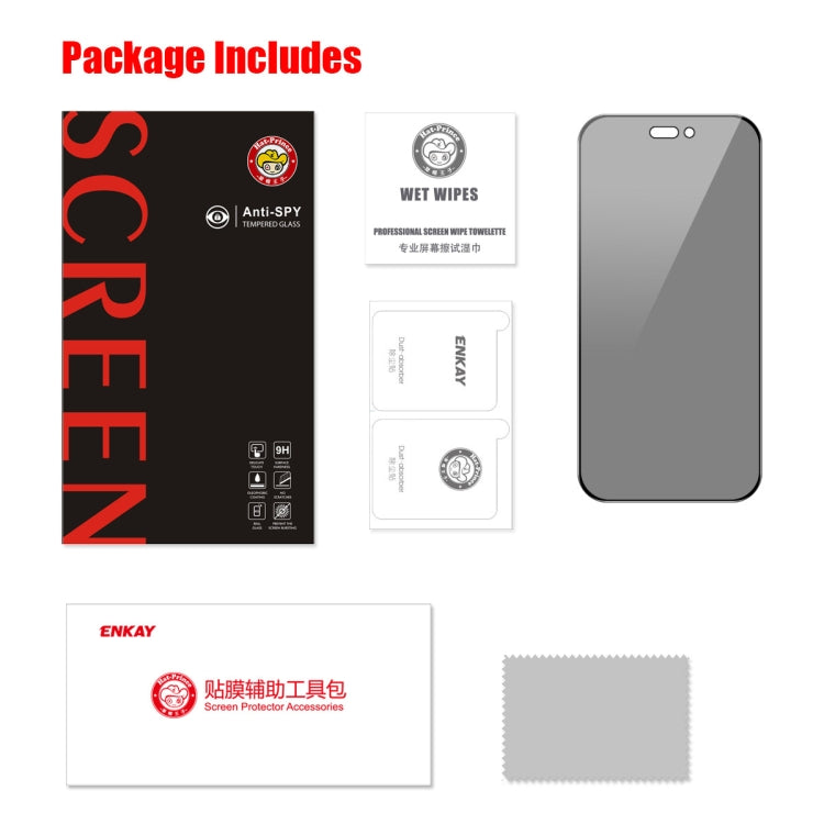 For iPhone 15 Pro ENKAY Hat-Prince 28 Degree Anti-peeping Tempered Glass Full Screen Film - HoMEdemic™ 