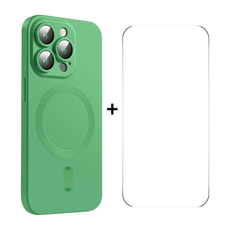 For iPhone 15 Pro ENKAY MagSafe Matte TPU Phone Case with Lens Film & Screen Glass Film(Green) - HoMEdemic™ 