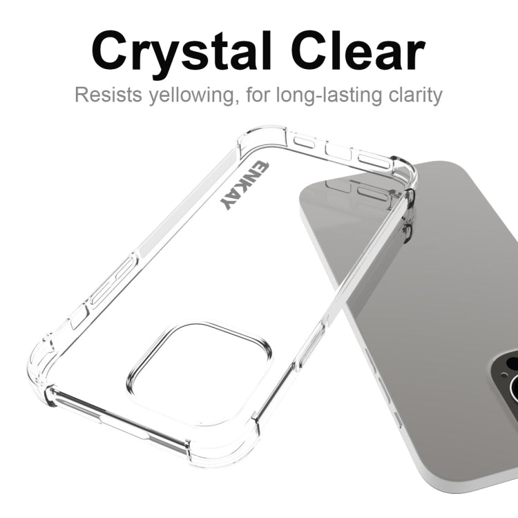 For iPhone 15 Pro ENKAY Transparent TPU Shockproof Phone Case with Glass Film - HoMEdemic™ 