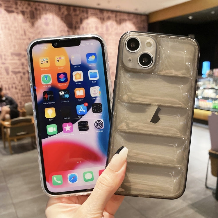 For iPhone 15 Pro Eiderdown Airbag Glossy TPU Phone Case(Transparent Black) - HoMEdemic™ 