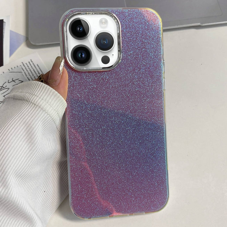 For iPhone 15 Pro Electroplated Frame IMD Glitter Powder Phone Case(Pink) - HoMEdemic™ 