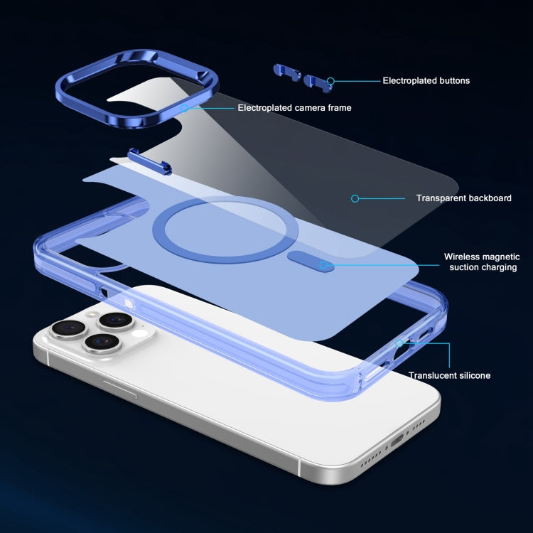 For iPhone 15 Pro Electroplated IMD Magsafe PC Hybrid TPU Phone Case(Blue) - HoMEdemic™ 
