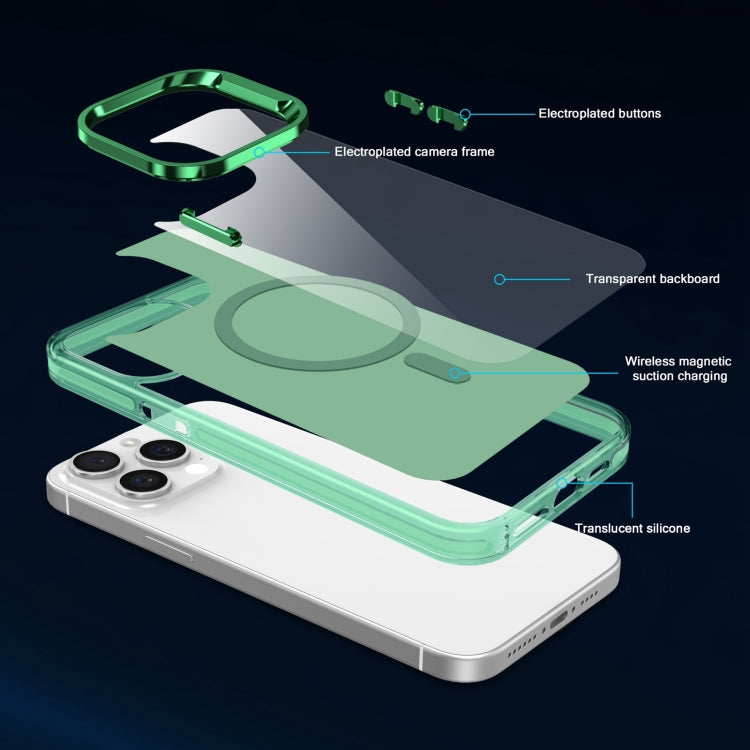 For iPhone 15 Pro Electroplated IMD Magsafe PC Hybrid TPU Phone Case(Green) - HoMEdemic™ 