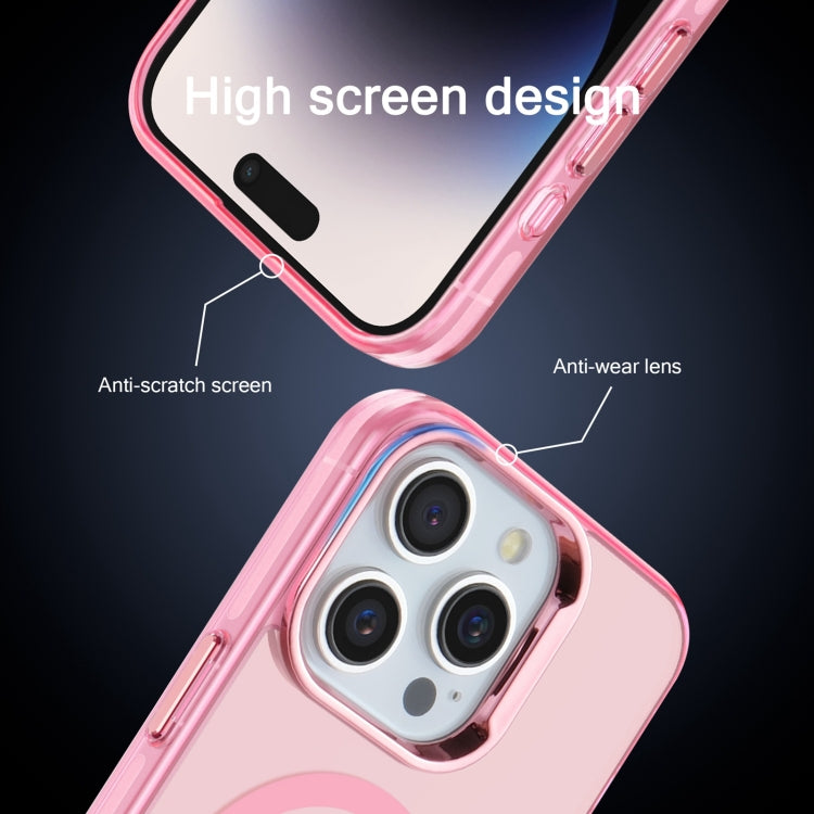 For iPhone 15 Pro Electroplated IMD Magsafe PC Hybrid TPU Phone Case(Pink) - HoMEdemic™ 