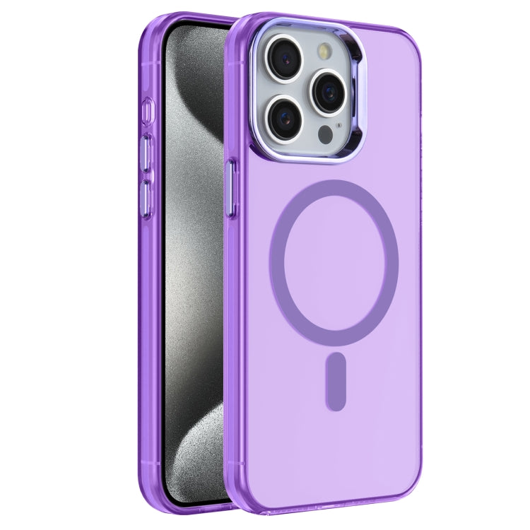 For iPhone 15 Pro Electroplated IMD Magsafe PC Hybrid TPU Phone Case(Purple) - HoMEdemic™ 