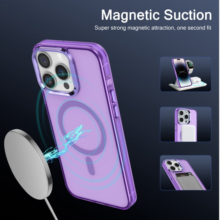 For iPhone 15 Pro Electroplated IMD Magsafe PC Hybrid TPU Phone Case(Purple) - HoMEdemic™ 