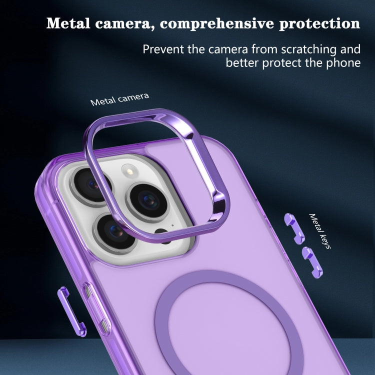 For iPhone 15 Pro Electroplated IMD Magsafe PC Hybrid TPU Phone Case(Purple) - HoMEdemic™ 